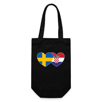 Suède Croatie Flag Heart - Sac à bouteille - noir - Devant