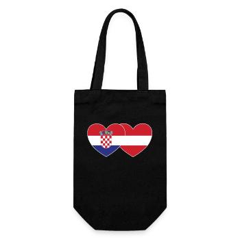 Croatia Austria Flag Heart - Gift Bag for Bottles - black - Front