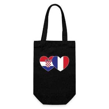 Croatie France Flag Coeur - Sac à bouteille - noir - Devant