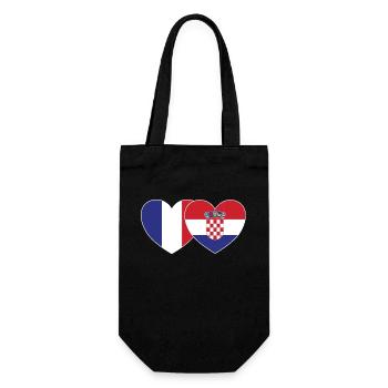 France Croatia Flag Heart - Gift Bag for Bottles - black - Front