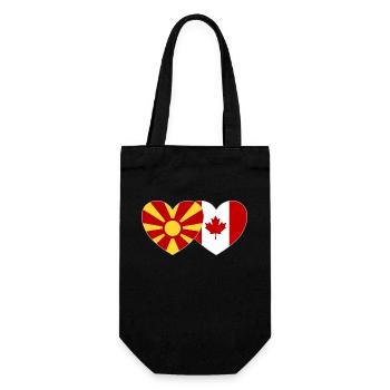 Mazedonien Kanada Flagge Herz - Geschenkbeutel für Flaschen - Schwarz - Vorne