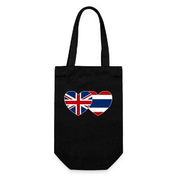 England Thailand Flagge Herz - Geschenkbeutel für Flaschen - Schwarz - Vorne