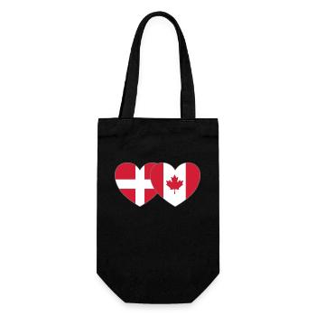 Danemark Canada Flag Heart - Sac à bouteille - noir - Devant