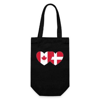 Cœur de drapeau du Danemark Canada - Sac à bouteille - noir - Devant