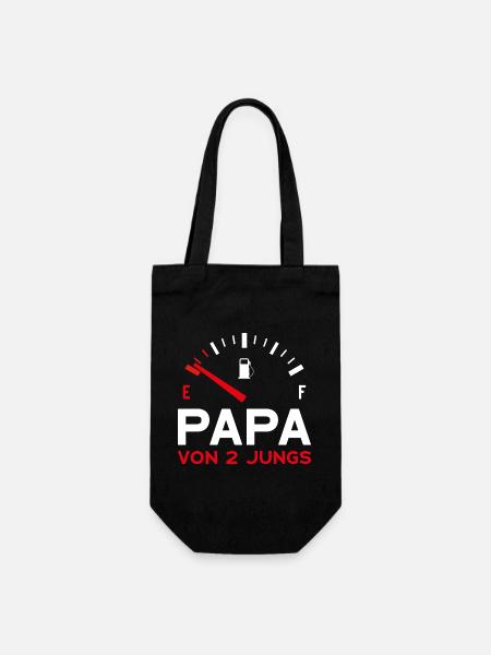VATER ZWEI SÖHNE PAPA VON 2 JUNGS VATERTAG - Geschenkbeutel für Flaschen - Schwarz