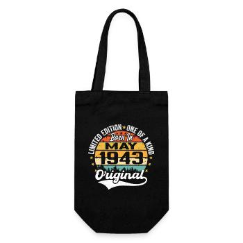 May 1943 Birthday Gift Born In May 1943 - Gift Bag for Bottles - black - Front