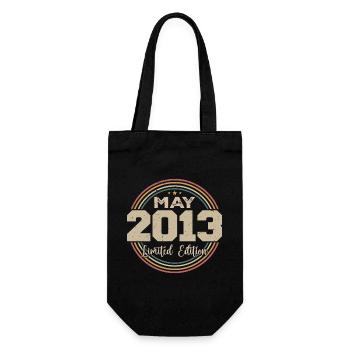 Mai 2013 Vintage Nées En Mai 2013 Anniversaire - Sac à bouteille - noir - Devant