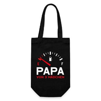 VATER DREI TÖCHTER PAPA VON 3 MÄDCHEN VATERTAG - Geschenkbeutel für Flaschen - Schwarz - Vorne