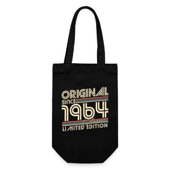Original seit 1964 Jahrgang Geburtstag Geschenk - Geschenkbeutel für Flaschen - Schwarz - Vorne
