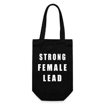 strong women lead - Geschenkbeutel für Flaschen - Schwarz - Vorne
