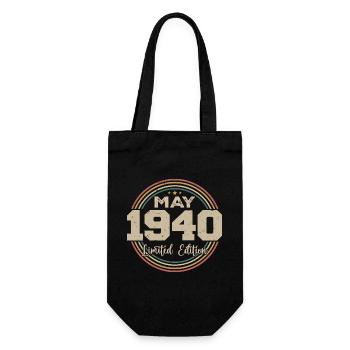 May 1940 Vintage Born In May 1940 Anniversary - Gift Bag for Bottles - black - Front