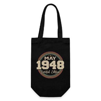 Mai 1948 Jahrgang Jahrgang Mai 1948 Geburtstag - Geschenkbeutel für Flaschen - Schwarz - Vorne