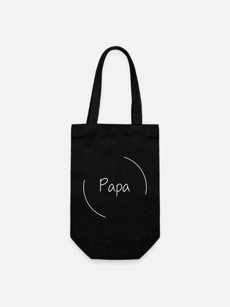 Papa - Geschenkbeutel für Flaschen - Schwarz