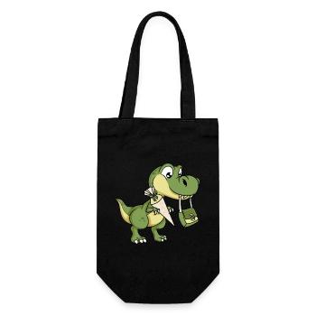 Dino Schultüte Schultasche Dinosaurier Einschulung - Geschenkbeutel für Flaschen - Schwarz - Vorne