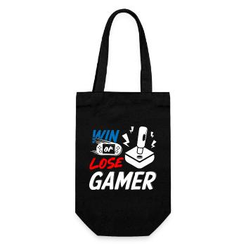 Win or Lose Gamer - Geschenkbeutel für Flaschen - Schwarz - Vorne