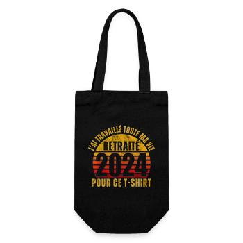 Retraité 2024 humour retraite cadeau vintage - Sac à bouteille - noir - Devant