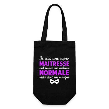 Super maitresse cadeau maîtresse d' école - Sac à bouteille - noir - Devant