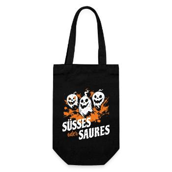 Halloween Süßes oder Saures Kostüm - gruselig - Geschenkbeutel für Flaschen - Schwarz - Vorne
