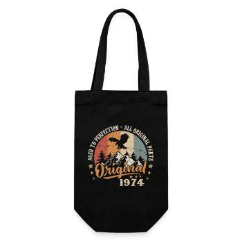 Original 1974 Jahrgang Vintage 1974 Geburtstag - Geschenkbeutel für Flaschen - Schwarz - Vorne