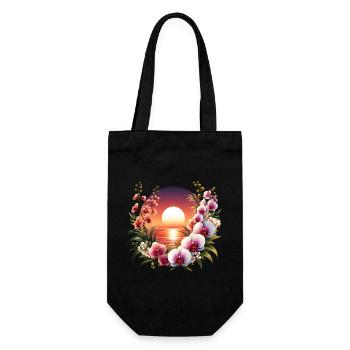 Orchid Sunset - Gift Bag for Bottles - black - Front