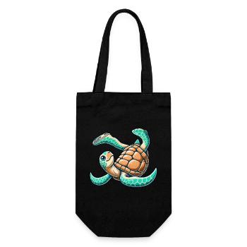 Clumsy turtle in handstand - Gift Bag for Bottles - black - Front