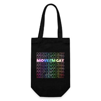 Move I'm gay in rainbow font for pride month 2023 - Geschenkbeutel für Flaschen - Schwarz - Vorne
