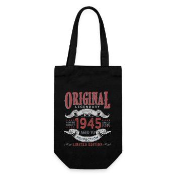 Born In 1945 Gift 1945 Birthday - Gift Bag for Bottles - black - Front