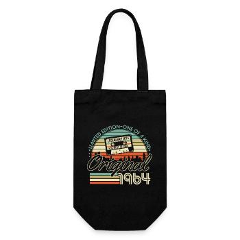 1964 Jahrgang Vintage Retro Geburtstag Geschenk - Geschenkbeutel für Flaschen - Schwarz - Vorne