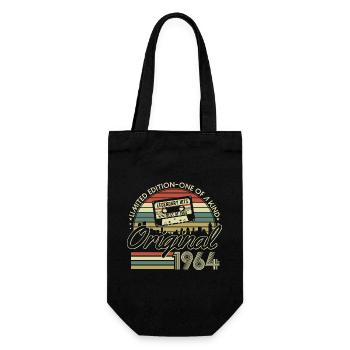 1964 Jahrgang Vintage Retro Geburtstag Geschenk - Geschenkbeutel für Flaschen - Schwarz - Vorne