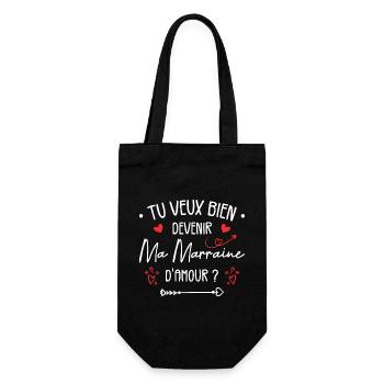 Tu Veux Bien Devenir Ma Marraine D'amour - Sac à bouteille - noir - Devant