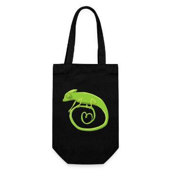 Caméléon sonnant avec le cœur - Sac à bouteille - noir - Devant