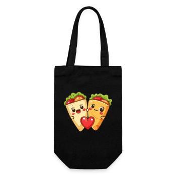Burrito Paar Liebe Herz Valentinstag - Geschenkbeutel für Flaschen - Schwarz - Vorne