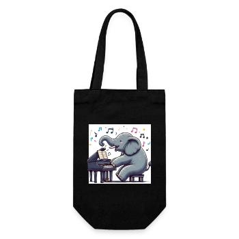 Éléphant au piano - Sac à bouteille - noir - Devant