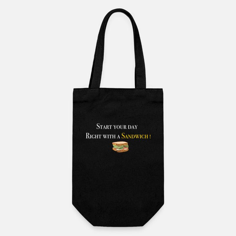 Start with Sandwich 2 - Geschenkbeutel für Flaschen - Schwarz