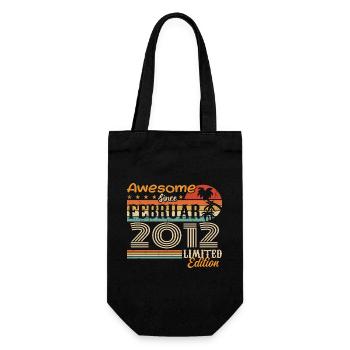 Geburtstag Vintage Geschenkidee Februar 2012 - Geschenkbeutel für Flaschen - Schwarz - Vorne