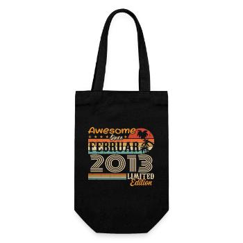 Geburtstag Vintage Geschenkidee Februar 2013 - Geschenkbeutel für Flaschen - Schwarz - Vorne
