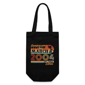 March 2004 Vintage 2004 Retro Birthday Gift - Gift Bag for Bottles - black - Front