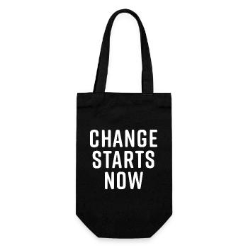 change starts now - Geschenkbeutel für Flaschen - Schwarz - Vorne