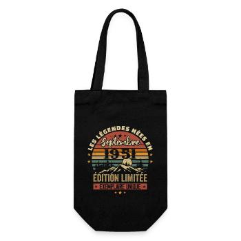 Retro 1951 - Legends born in September 1951 - Gift Bag for Bottles - black - Front