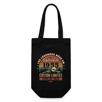 Retro 1955 - Legenden, die im September 1955 geboren wurden - Geschenkbeutel für Flaschen - Schwarz - Vorne