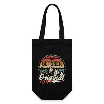 Cadeau Anniversaire - Millésime Né(e) Octobre 1947 - Sac à bouteille - noir - Devant