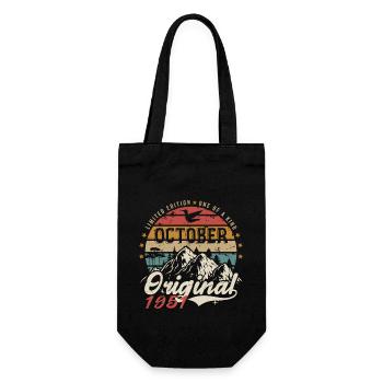 Anniversary Gift - Vintage Born October 1951 - Gift Bag for Bottles - black - Front
