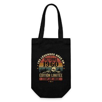 Born in October 1960 | Awesome since October 1960 - Gift Bag for Bottles - black - Front