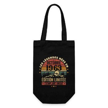 Born in October 1963 | Awesome since October 1963 - Gift Bag for Bottles - black - Front