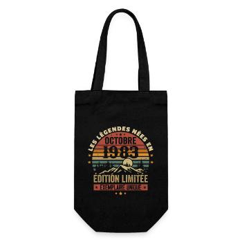 Born in October 1983 | Awesome since October 1983 - Gift Bag for Bottles - black - Front