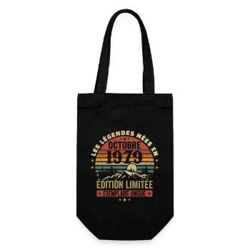 Born in October 1979 | Awesome since October 1979 - Gift Bag for Bottles - black - Front