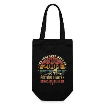 Born in October 2004 | Awesome since October 2004 - Gift Bag for Bottles - black - Front