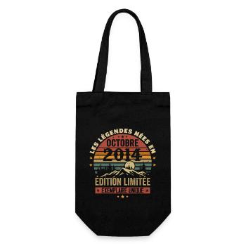 Nées en Octobre 2014 | Génial Depuis Octobre 2014 - Sac à bouteille - noir - Devant