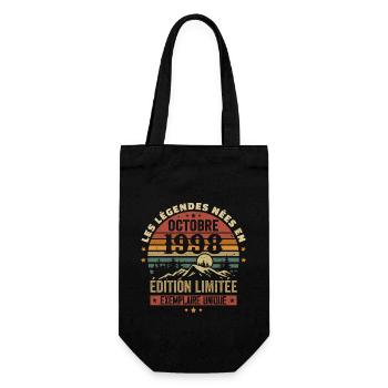 Born in October 1998 | Awesome since October 1998 - Gift Bag for Bottles - black - Front
