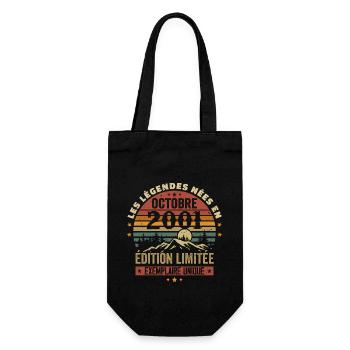 Born in October 2001 | Awesome since October 2001 - Gift Bag for Bottles - black - Front